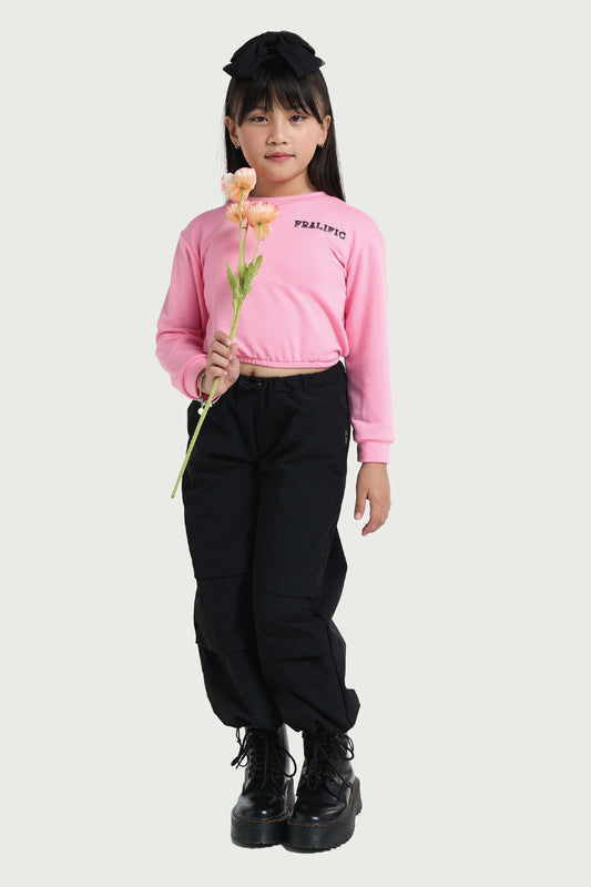 Kids' Black Cargo Pants – Adjustable Hem Jogger Style