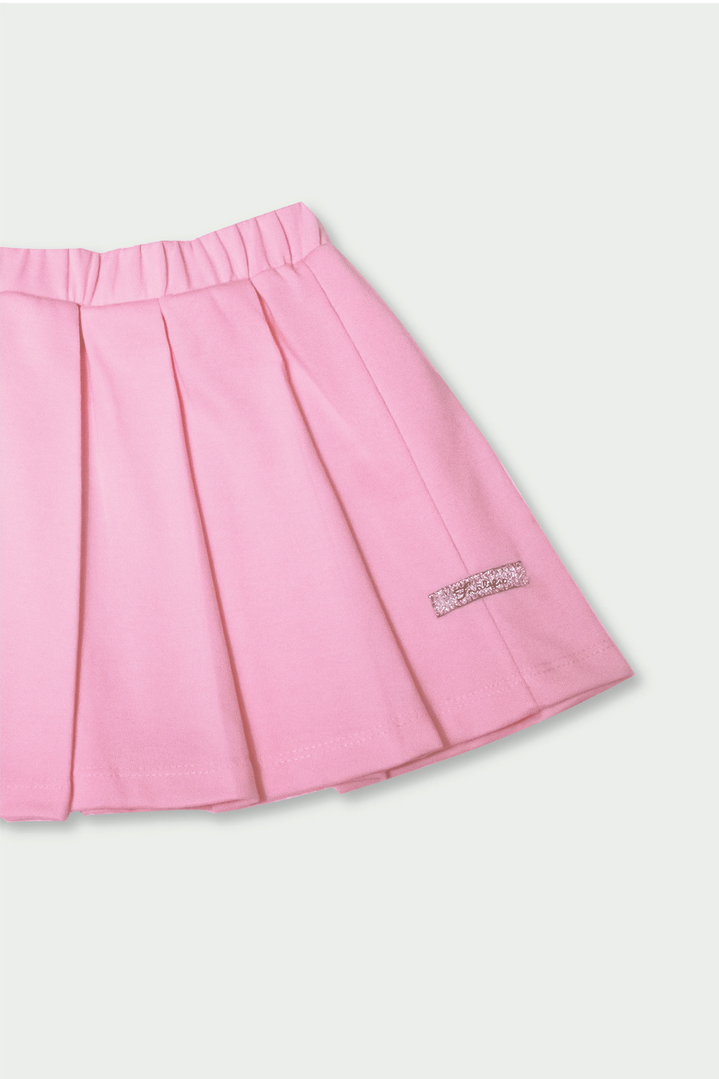 Kids Wear White Cropped Tee and Pink Skirt Set for Girls